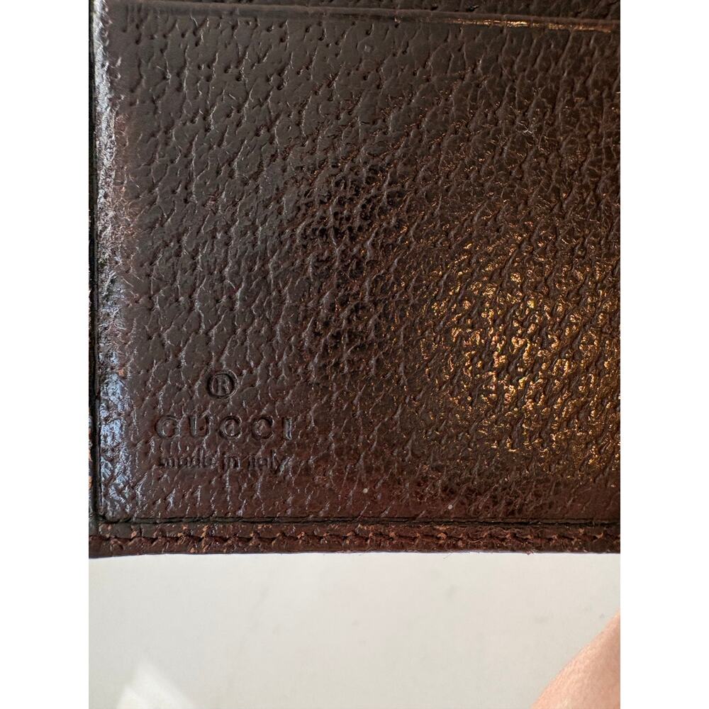 SOLD - Gucci Vintage GG Canvas French Wallet w/Logo Snap - Brown - Picture 4 of 8
